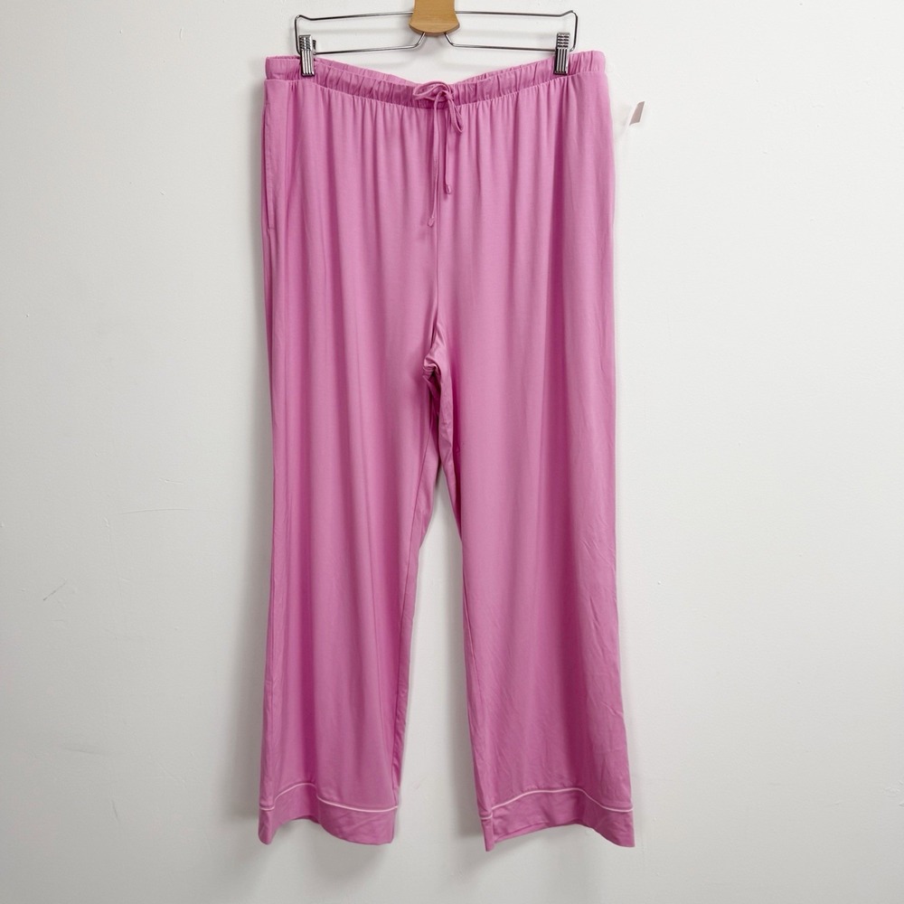 State of Day Pants Womens Large Pink Solid Pajamas PJS Drawstring Pockets NWT
